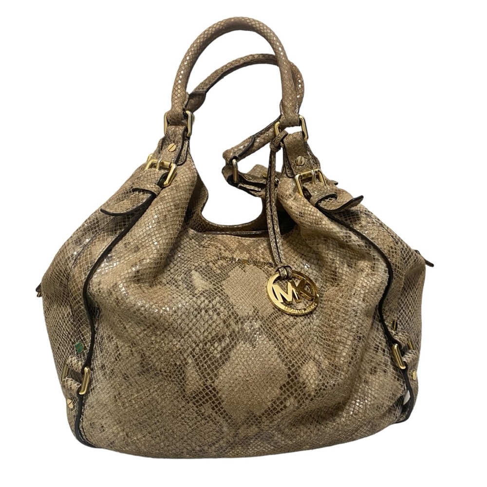 Michael Kors Beige Python Effect Leather And Sued… - image 8